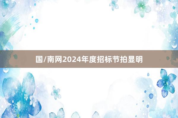 国/南网2024年度招标节拍显明